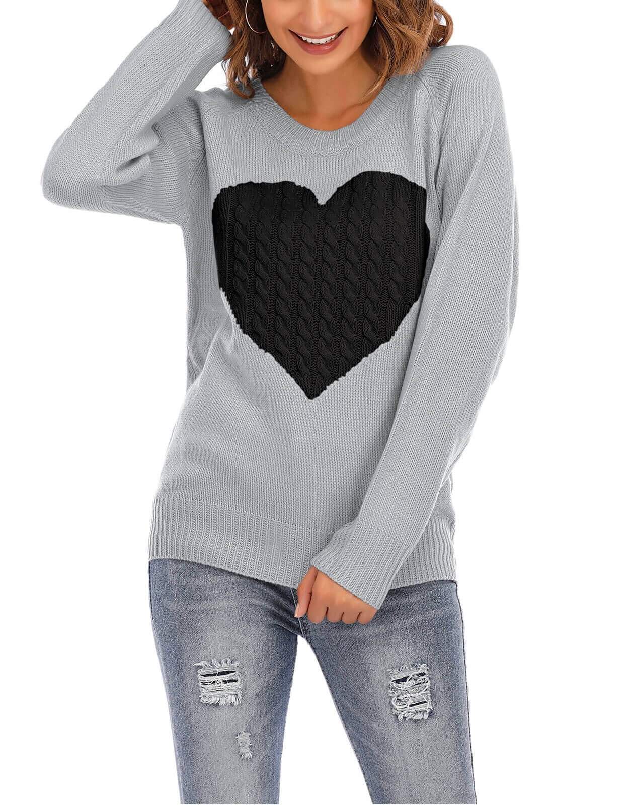 Women Cute Heart Sweaters